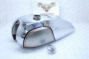 Gas Tank For Norton Dominator Model 88 99 Wideline In Chrome & Silver paint +Cap - Picture 1 of 9