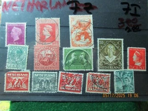 EIN SORTIMENT VON 13 GEBRAUCHTEN NEDERLAND BRIEFMARKEN. - Bild 1 von 3