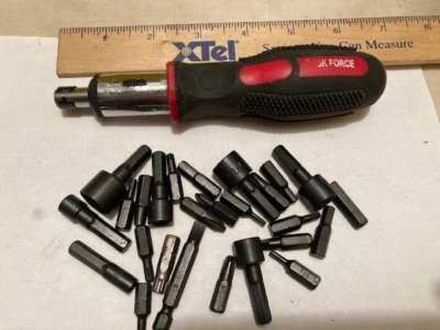 TASK FORCE RATCHETING HANDLE + 26 TORX / NUT DRIVER / SCREWSDRIVER / ALLEN BITS - Image 1 of 4