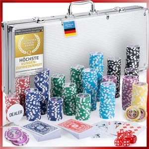 Valise de poker professionnelle set de poker avec jetons de poker et cartes jeu de poker 12 g noyau en métal et bien plus encore - Photo 1/16