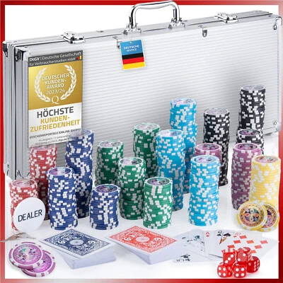 Professional Poker Case Poker Set with Poker Chips & Cards Poker Deck 12g Metal Core etc - Image 1 of 4