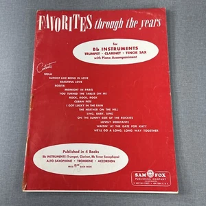 Favorites Thru Years ~ Bb Instruments 1959 Vintage Sheetmusic Book 15 Songs - Picture 1 of 7