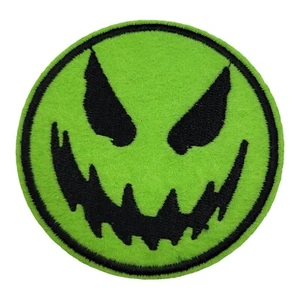 Demon Smiley Face Oogie Boogie Man Halloween Movie Embroidered Iron on patch - Picture 1 of 2