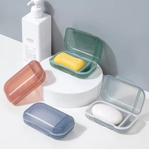 Portable Sealed Round Shampoo Bar Soap Holder Box Case Container Home Tra SFR - Picture 1 of 12