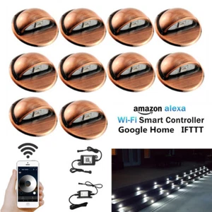 10PCS 35mm Retro Bronze Half Moon Outdoor LED Plinth Deck Lights - Cold White - Picture 1 of 11