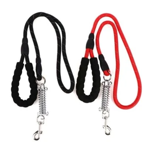 Dog Leash Rope Foam Grip Steel Spring Buckle Braided Pet Leads Assorted Colours - Picture 1 of 4