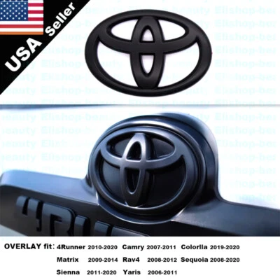 New Custom Blackout Rear Liftgate Overlay Emblem for 4Runner Corolla Sequoia  - Image 1 of 4
