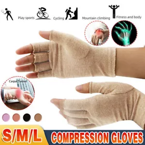4 Colours Brace Arthritis Hand Compression Gloves fingerless gloves Pain Relief - Picture 1 of 24