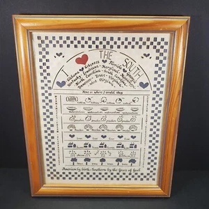 Designs With Scissors 1988 "I Love The South" Scissor Art Framed 9x11 Atlanta GA - Imagen 1 de 12