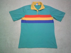 Vintage Ocean Pacific OP  Rainbow Polo Shirt Womens XL Extra Large Green 80s - Picture 1 of 10