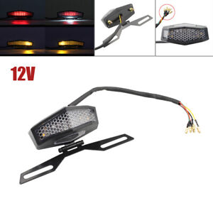 12V Motorcycle ATV Tail Brake Light Rear Lamp License Plate Turn Signal Assembly