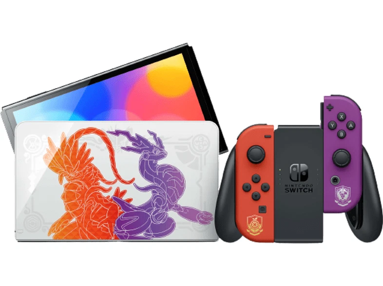 Nintendo Switch OLED-Modell HEG-001 Pokémon Karmesin & Purpur Edition 64GB Handheld-Spielekonsole