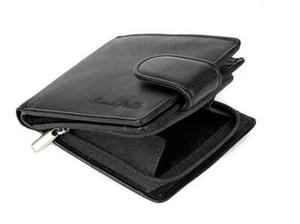 Wallets Mens Slim RFID Blocking Genuine Leather with Zip Coin Pocket, Banknote C - Picture 1 of 6