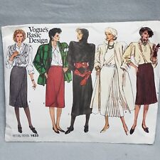 Vintage 1985 Vogue Sewing Pattern 1633 Misses' Straight Wrap Skirt
