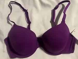 Auden Women's Everyday Lightly Lined Demi T-Shirt Bra Purple - Picture 1 of 12