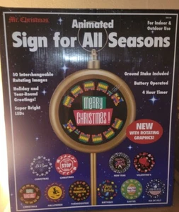 Mr Christmas Animiertes Schild für alle Jahreszeiten Indoor Outdoor Halloween Weihnachten  - Bild 1 von 1