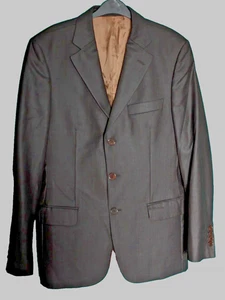 Mens Zara Man Jacket Smart Suit Blazer Lined Brown Wool Coat UK Size 40 'D39 - Picture 1 of 1