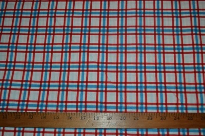 Cotton fabric, Daisy Kingdom #1747 Raggedy Andy Shirt Plaid, 44" x 1 yard - Image 1 of 4
