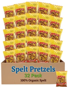 Landau Organic Spelt Salted Pretzels, Small On-The-Go, 1 oz, 32 Count - Picture 1 of 10