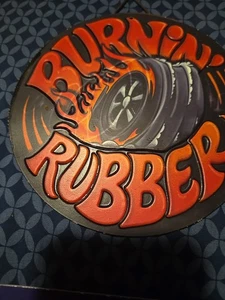 Muscle Car Burnin Rubber Vintage Blechschild  - Bild 1 von 1