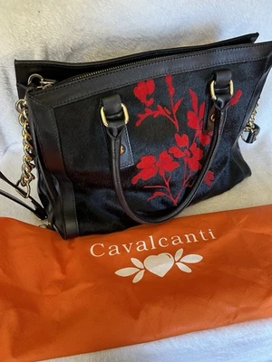 Bolso Bandolera Cavalcanti Para Mujer de Cuero Floral en Pelo de Becerro y Cuero Foto 1 de 4