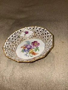 Antique Schumann Germany Filigree Victorian Floral Bowl - Picture 1 of 5