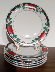 Tienshan Fine China “Deck the Halls” 10.5 Dinner plates set of 6 - Picture 1 of 6