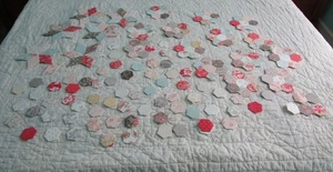 Quilt Hexies Sterne Großmütter Blumengarten Englisch Paper Piecing EUC - Bild 1 von 23