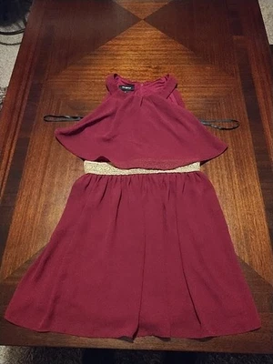 Vestido granate Amy Byer para niñas, talla 14 Foto 1 de 4