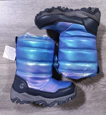 Botas Lands End Niños Pequeños Niñas Niños Talla 8 Azul Iridiscente Invierno Nieve Zapatos Foto 1 de 4