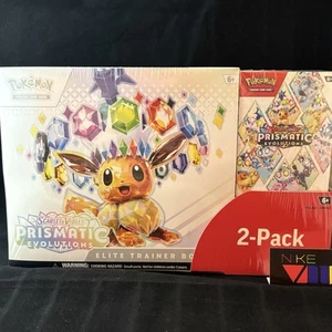 Pokemon Prismatic Evolutions ETB + Booster Bundle Costco 2 Pack - SELLADO - Imagen 1 de 4