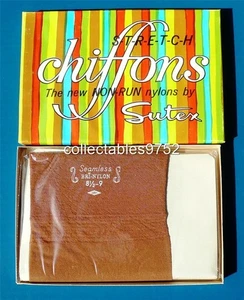 Vintage Chiffons Stockings Surfers Tan Fashion by Sutex ( Small 8 1/2 to 9 ) - Picture 1 of 1