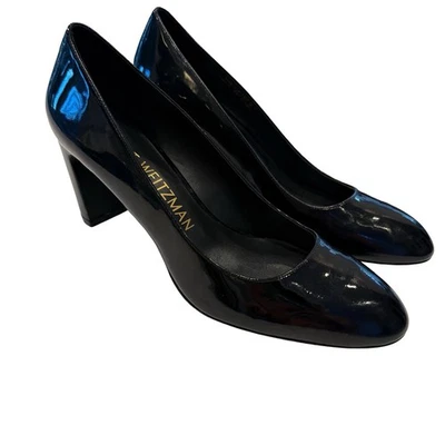 Stuart Weitzman Women Vida 75 Pumps Heels Black Patent Leather Sz 8.5 NEW - Image 1 of 4