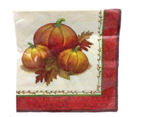 Servilletas para bebidas de calabaza de acción de gracias, papel, desechables, 20 unidades - Imagen 1 de 1