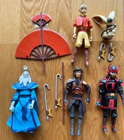 Lot of 4 Avatar The Last Airbender 6" figures Fire Soldier AANG ROKU ZUKO JET c Cover