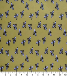 2 yards Bees on yellow KIDS   100% Cotton fabric 72"x 44" - Picture 1 of 1