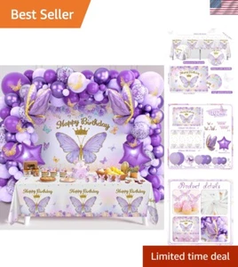 DIY Schmetterling Geburtstag Bogen Kit mit 3D Luftballons - 106 einfache Montage Teile - Bild 1 von 10