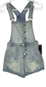 NOBO No Boundaries Girls Overall Shorts Size XS (1) Mid Rise Light Blue - Picture 1 of 9