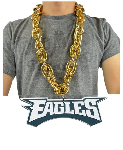 New NFL Philadelphia Eagles GOLD Fan Chain Necklace Foam (FedEx 2Day Option Cover