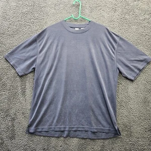 Burma Bibas Knit T Shirt Rayon Poly Luxury Blend Blue Large Relaxed *Small Hole - Picture 1 of 11