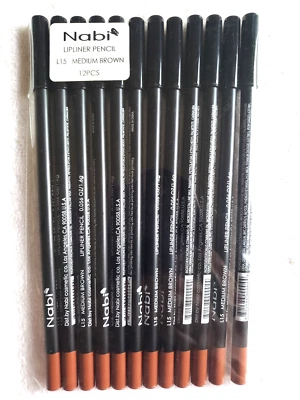 Lipliner Pencil Medium Brown Color 12 Lip liner Pencils Lot 7 IN Long - Image 1 of 4