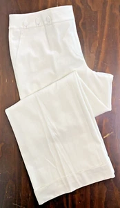 Ann Taylor Loft Women’s Size 16 Ivory Cuffed Wide Leg Dress Pants Trousers - Picture 1 of 23