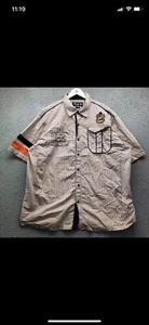 Eight 732 Code Of The Streets Button Up Dress Shirt Men's 5XL Check Orange Navy - Picture 1 of 11