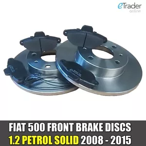 Fiat 500 Front Brake Discs and Pads 1.2 PETROL ONLY 2008 -2015 SOLID New QUALITY - Picture 1 of 2
