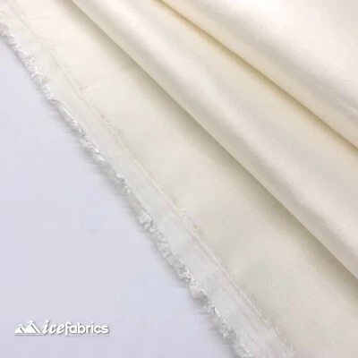 Ivory Taffeta Fabric By The Yard- Solid Poly Taffeta Fabric- Decoration - Image 1 of 4