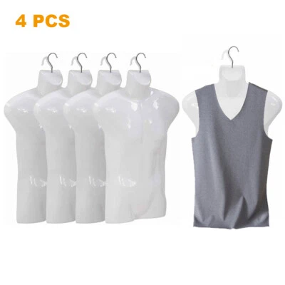 PIKAQTOP 4 PCS Male Mannequin Torso Dress Form Sewing Manikin 30 Inch w/Metal Hook White