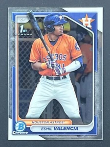 ESMIL VALENCIA 2024 Bowman 1st Bowman Chrome #BCP-75 Houston Astros - Picture 1 of 2