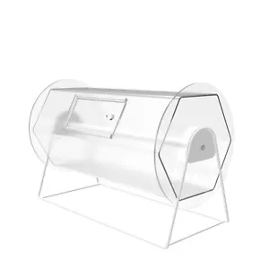 Clear Acrylic Raffle Drum Ticket Draw Casino Lottery Bingo 16X12X9"DIM 9" Drum - Picture 1 of 8