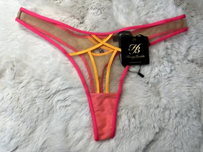 Tanga de manga Honey Birdette SASKIA💛 rosa neon laranja grande - Imagem 1 de 2