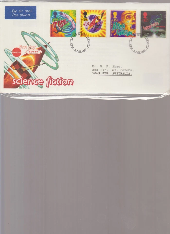 British First Day Cover Science Fiction HG Wells 6/6/1995 - Ipswich - Image 1 of 1